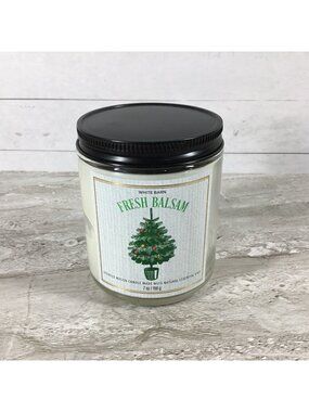 White Barn Fresh Balsam Single Wick Candle Bath & Body Works Mason Jar 7oz